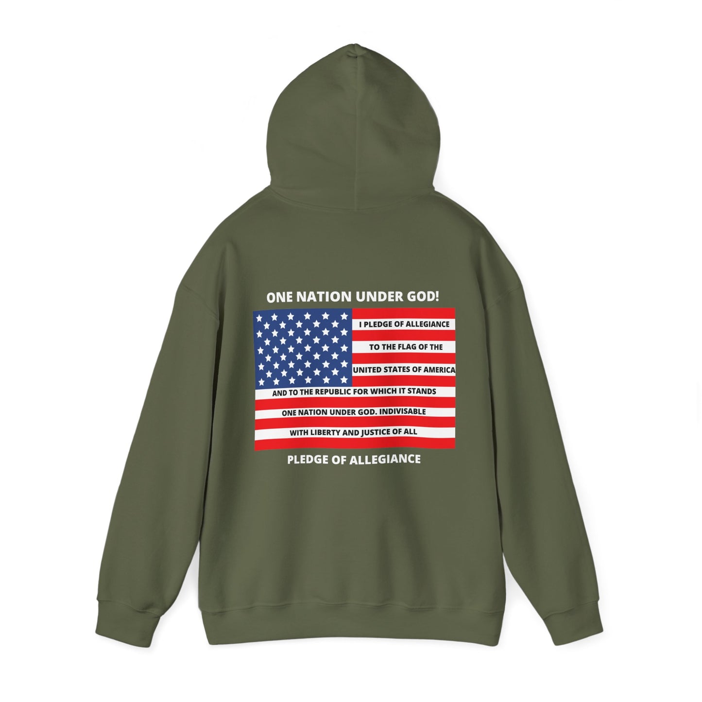 Pledge of Allegiance One Nation under GOD! Unisex Heavy Blend Hooded Sweatshirt