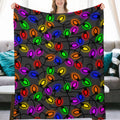 Christmas Lights Ultra-Soft Flannel Blanket Multiple Sizes This One 60" x 80 - Made in the USA