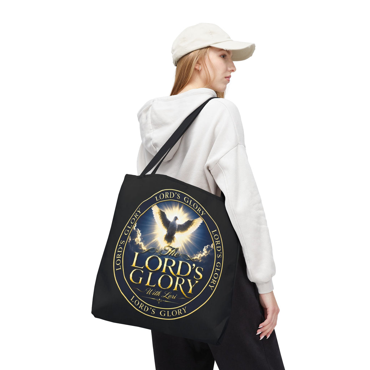 Tote Bag — "The Lord's Glory with Lori" Christian Dove Tote (Faith-Inspired Church Bag)