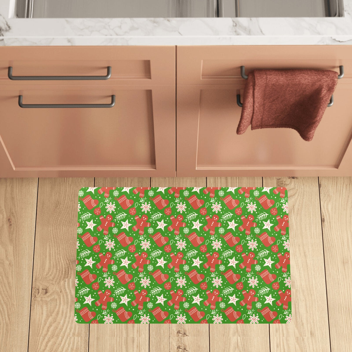 Christmas Time Kitchen Mat 28"x17"(Made In Queen)