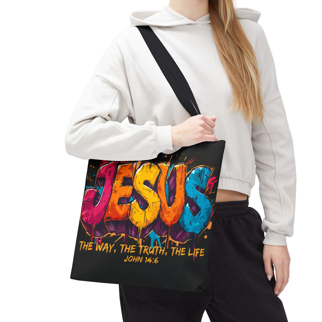 Jesus Graffiti Tote Bag | The Way The Truth The Life John 14:6