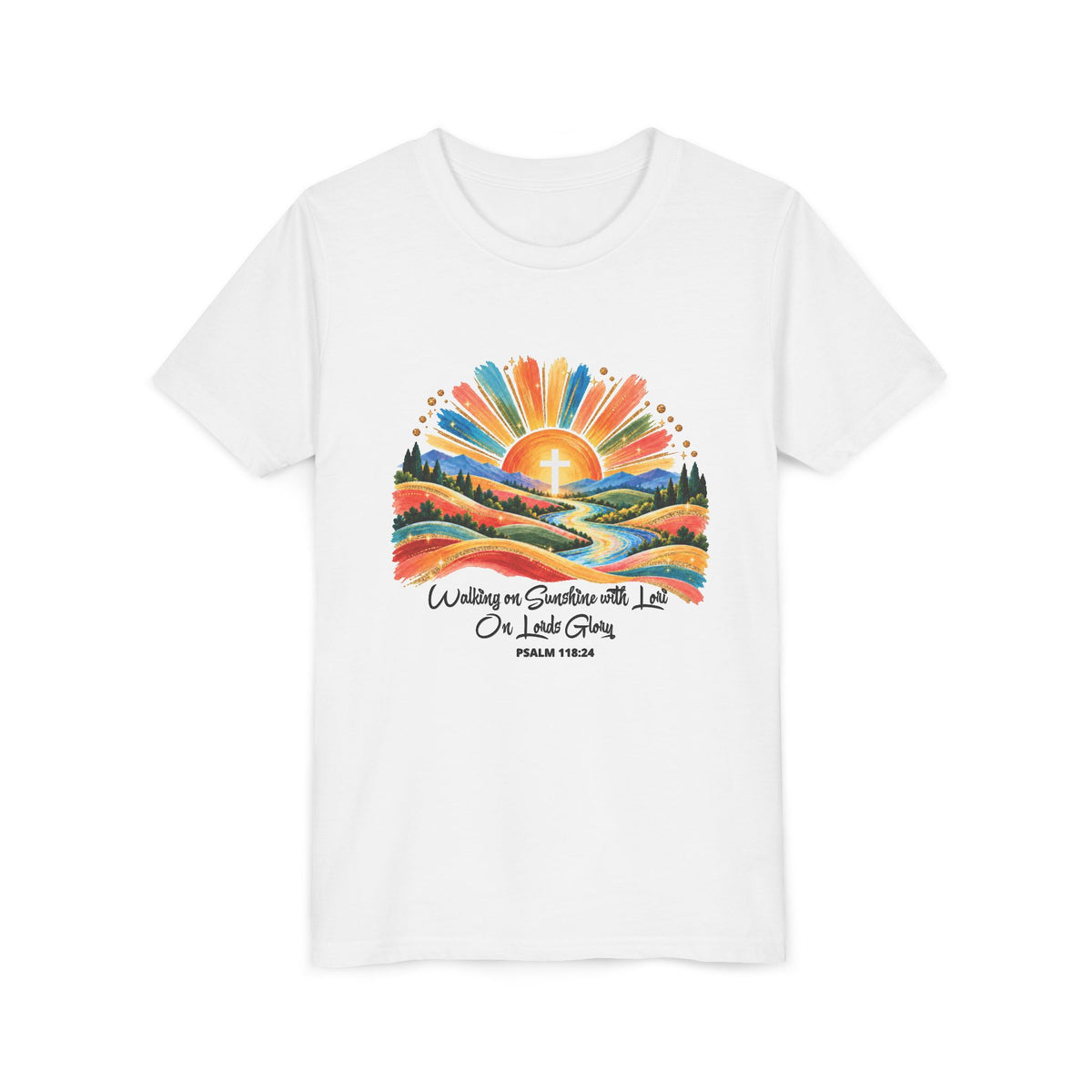 Youth Short Sleeve Tee – Walking On Sunshine with Lords Glory Design
