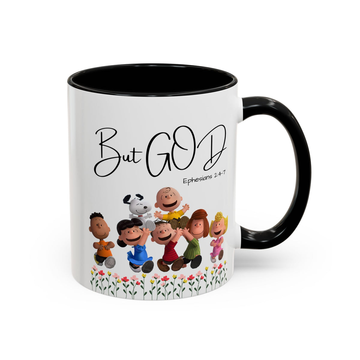 But God Scripture Coffee Mug — Genesis 50:20 Inspirational Heart Accent Mug (11/15oz)