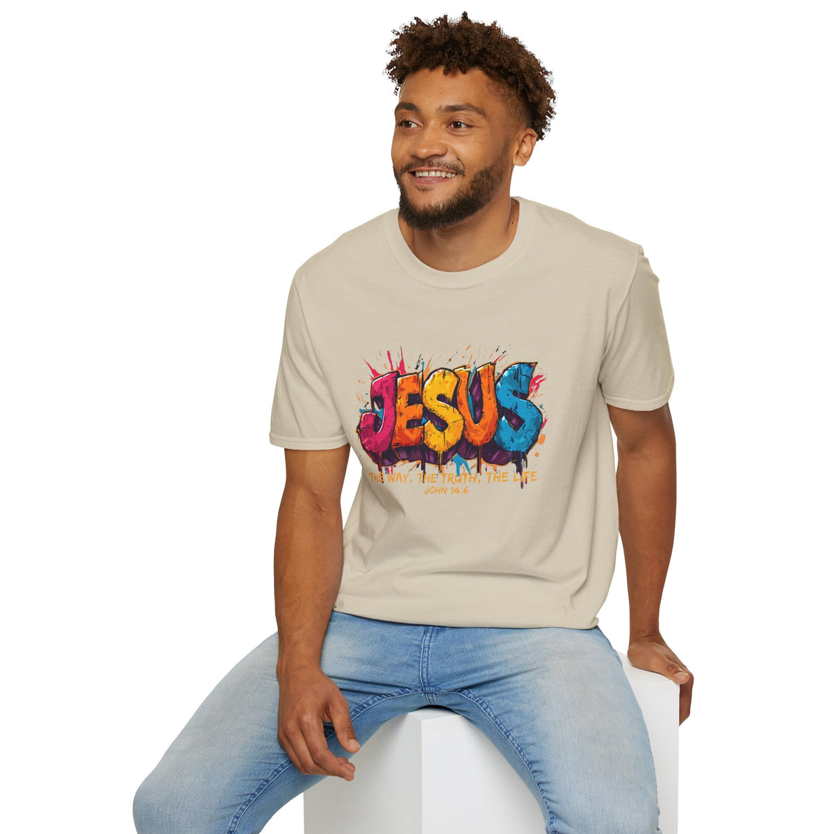 JESUS  Splash T-Shirt | Colorful Street Art Christian Tee