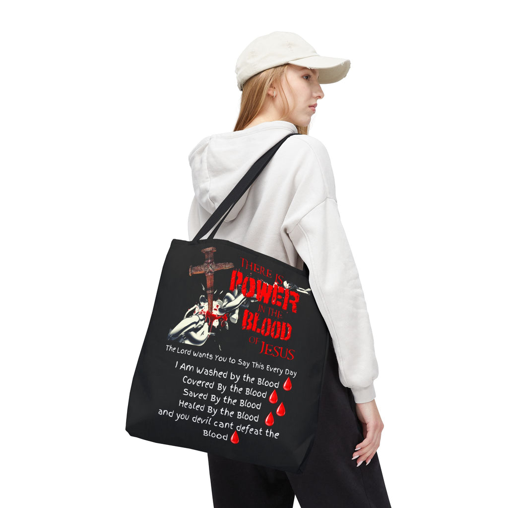 Tote — "The Power of the Blood of Jesus" Inspirational Christian Tote Bag