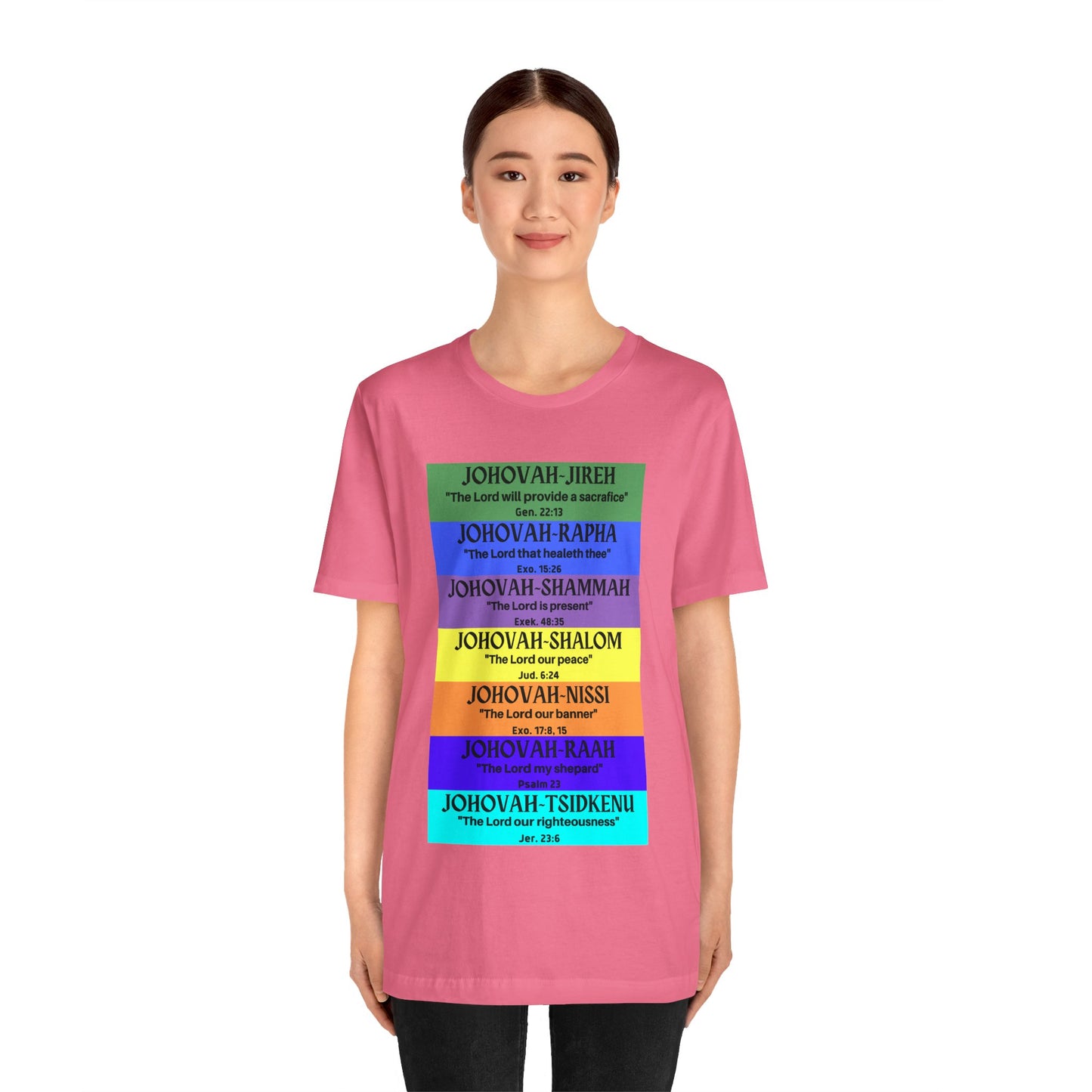 JEHOVAH's  names - Many Colors Unisex Jersey Short Sleeve Tee