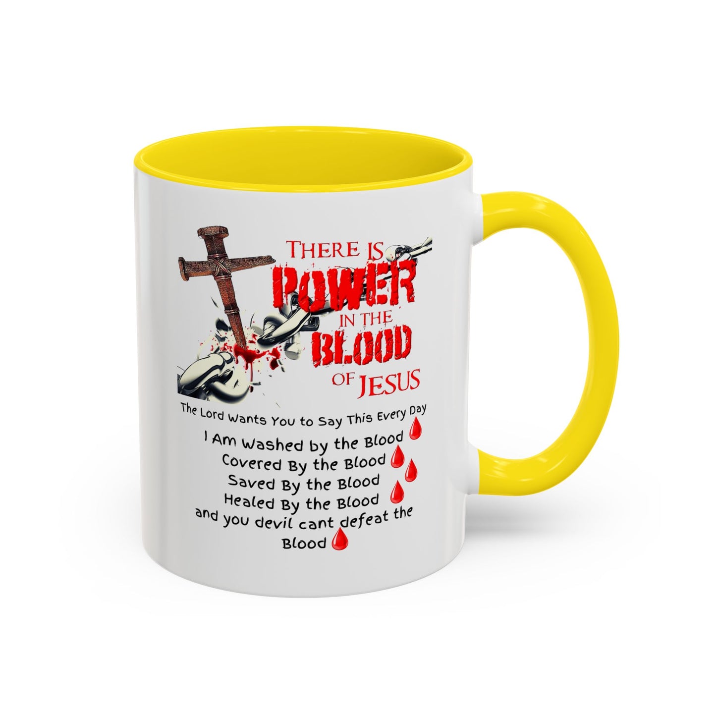 The Power of the Blood of Jesus Accent Coffee Mug (11, 15oz)