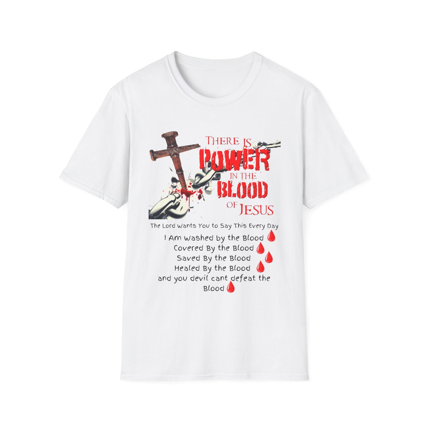 I Am Washed By the Blood - Many Colors Unisex Softstyle T-Shirt