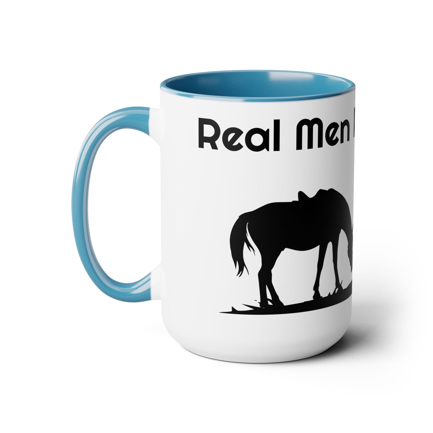 Real Men Pray! Two-Tone Coffee Mugs, 15oz