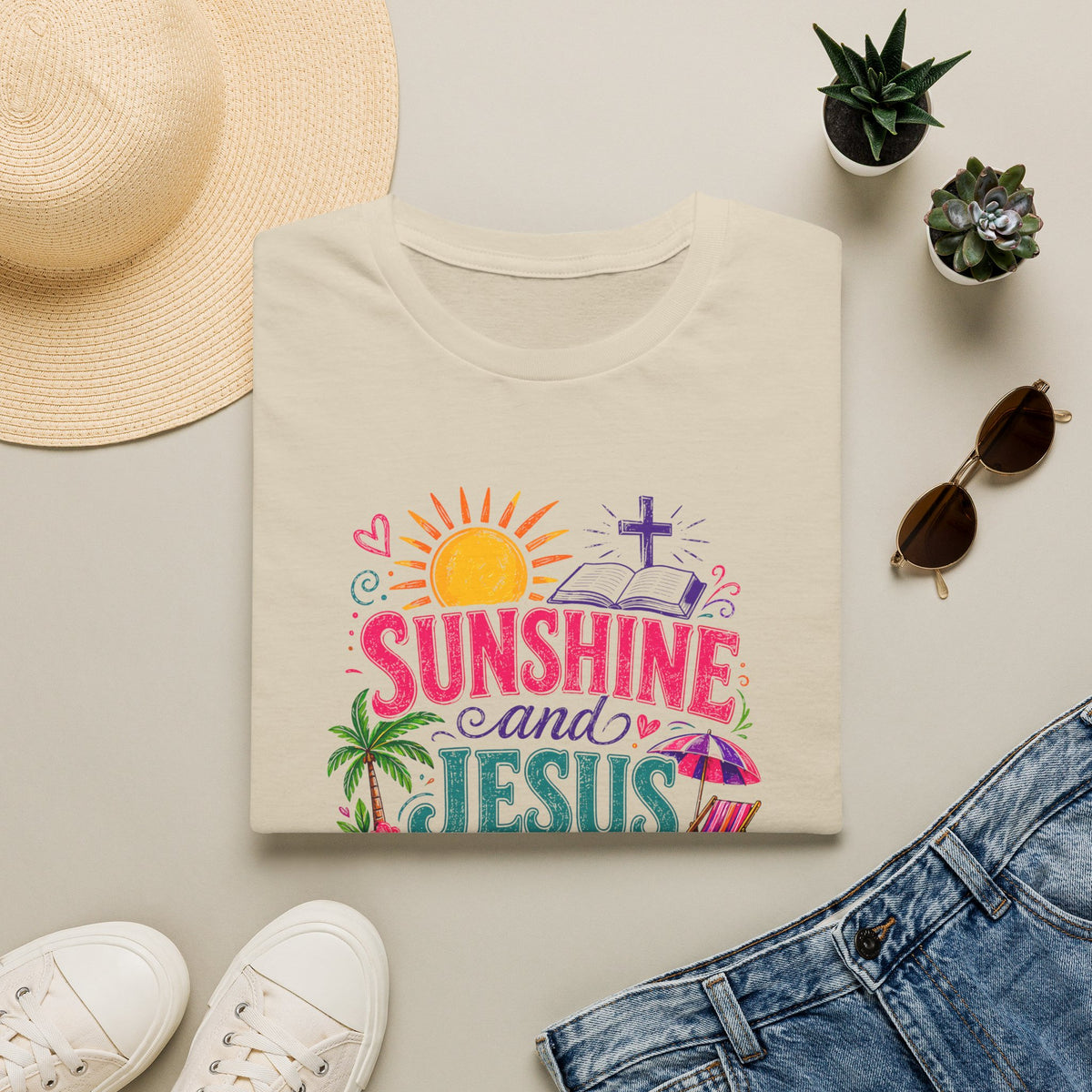 Sunshine and Jesus Christian Faith T-Shirt