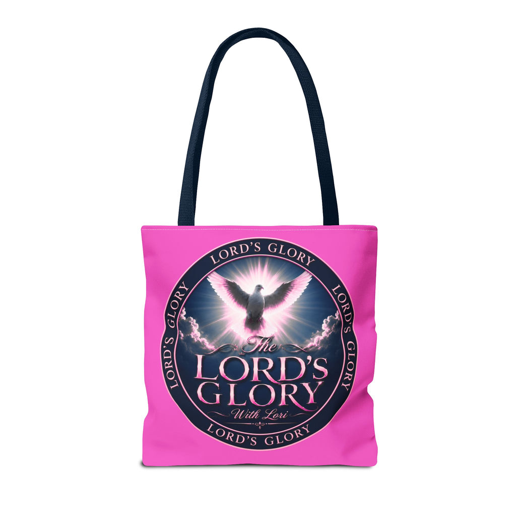 Religious Tote Bag - "The Lord's Glory with Lori" Pink All-Over-Print Christian Tote