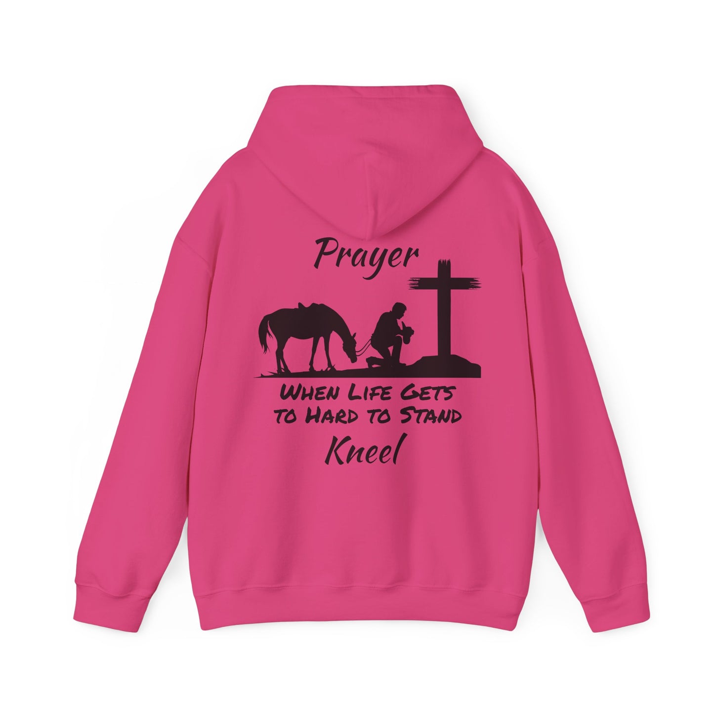 Prayer - when life gets to hard to stand - Kneel - Unisex Heavy Blend Hooded Sweatshirt