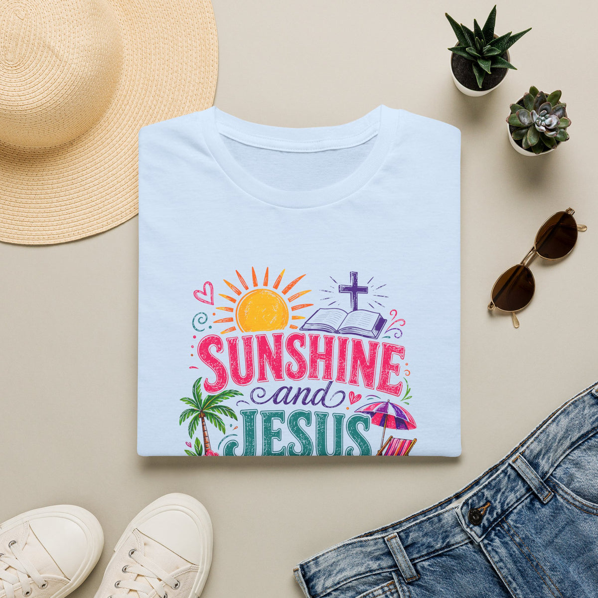 Sunshine and Jesus Christian Faith T-Shirt