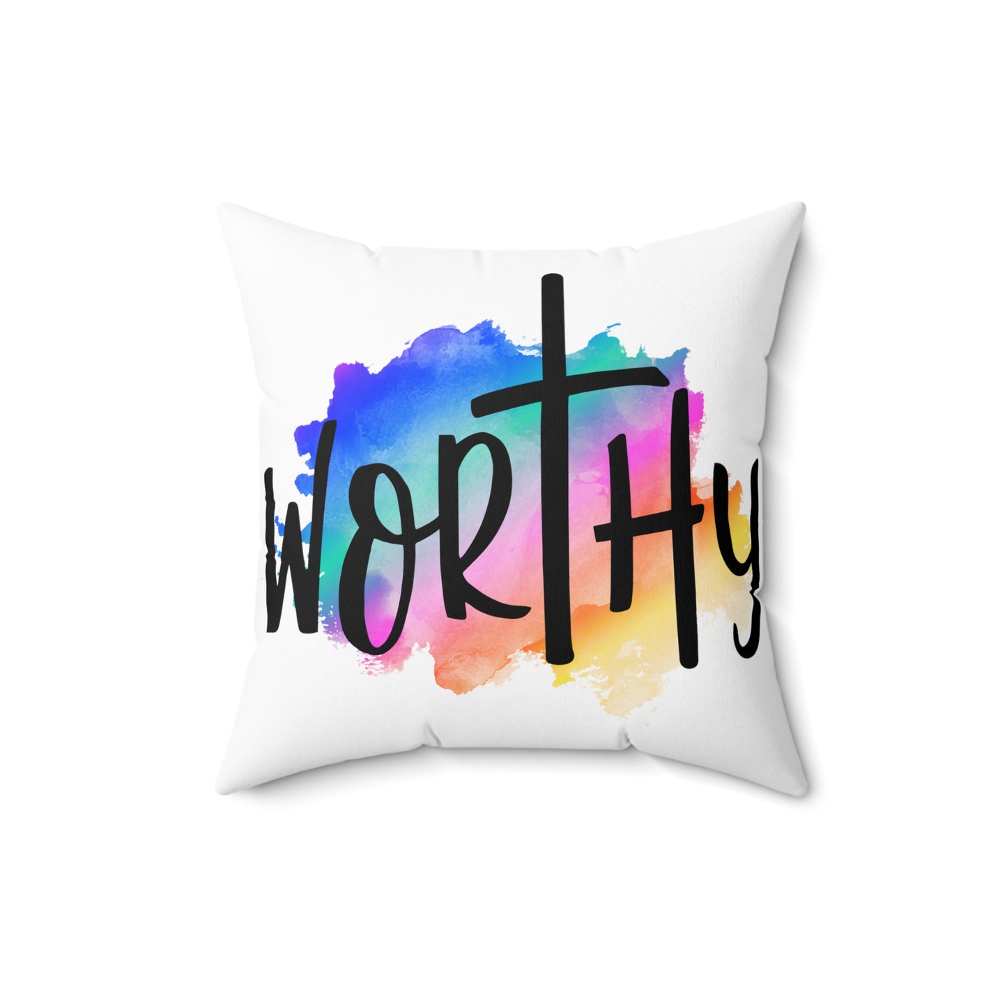 WORTHY, JOHN 3:16 - Blessed Polyester Square Pillow