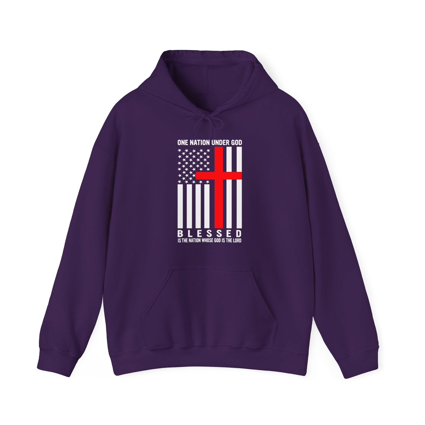 One Nation Under GOD - (Printed Both Sides) Unisex Heavy Blend Hooded Sweatshirt