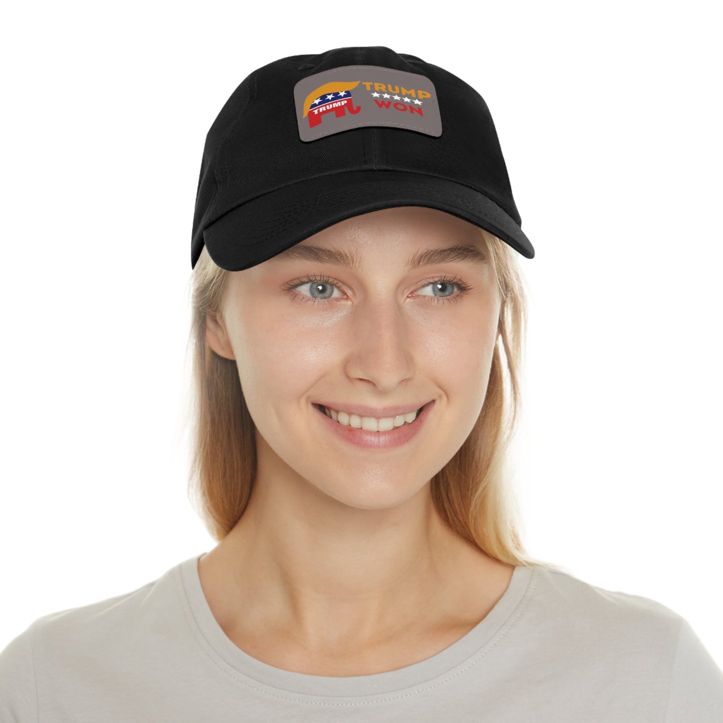 Trump Won Mom and Dad Hat with Leather Patch (Rectangle)