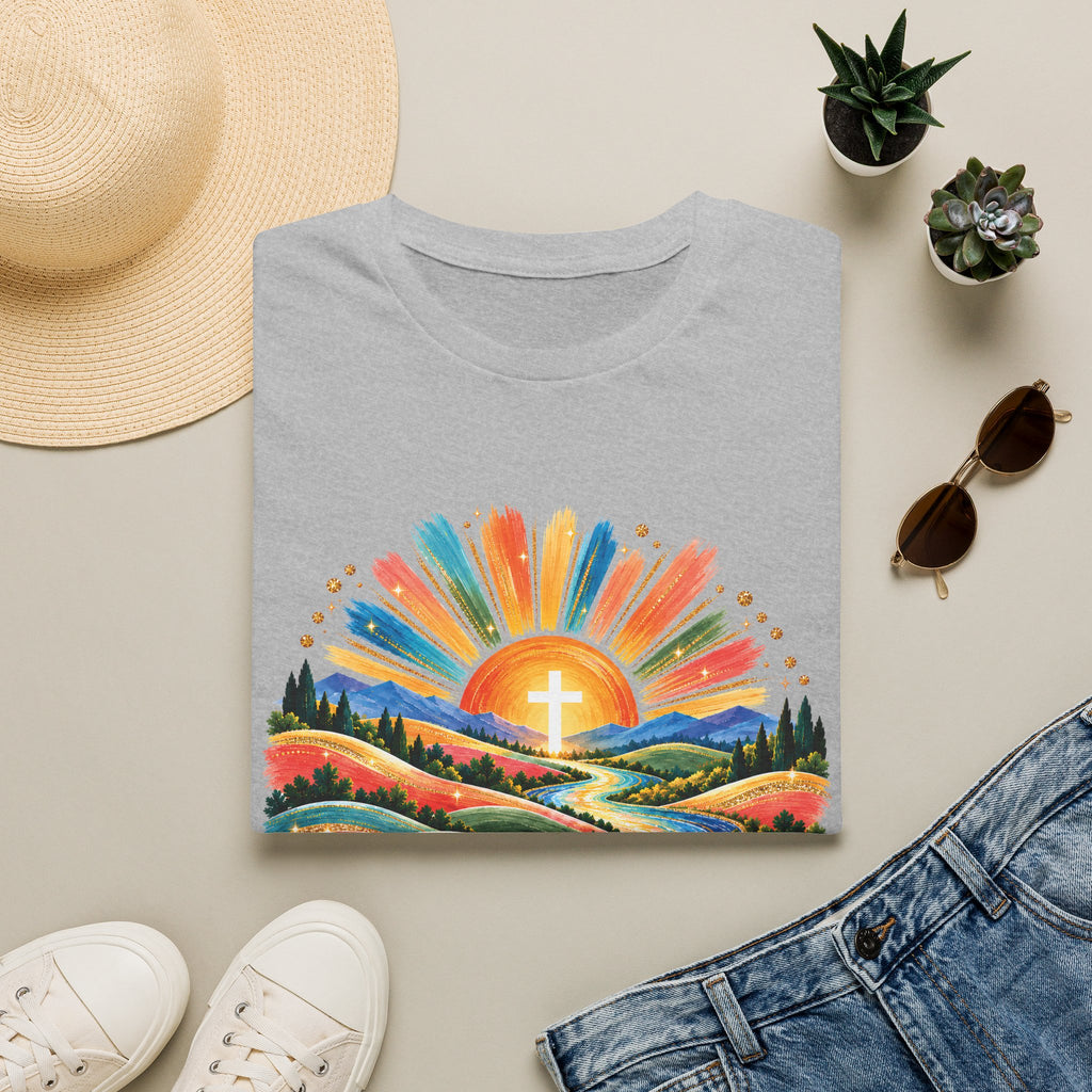 Walking On Sunshine with Lords Glory - with Lori Faith and Hope Christian Sunrise T-Shirt