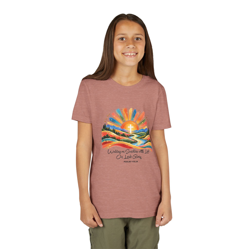 Youth Short Sleeve Tee – Walking On Sunshine with Lords Glory Design