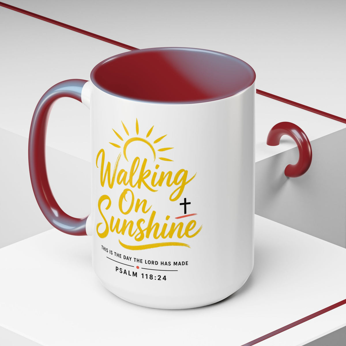 Walking on Sunshine Psalms 118:24  Accent Coffee Mug (11, 15oz)
