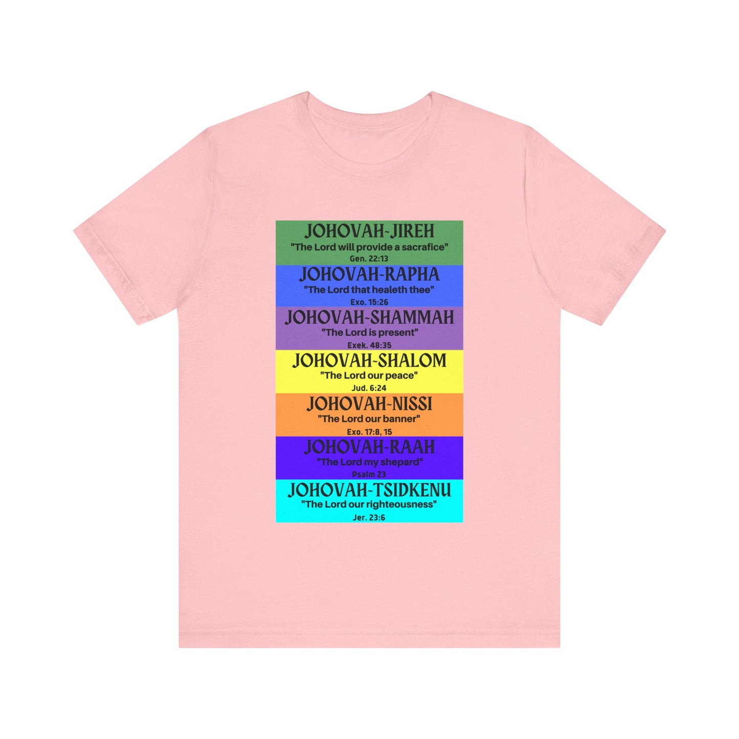 JEHOVAH's  names - Many Colors Unisex Jersey Short Sleeve Tee