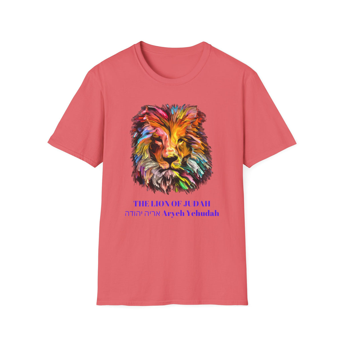Lion of Judah Colorful Lion T-Shirt — "The Lion of Judah / Aryeh Yehudah" Graphic Tee