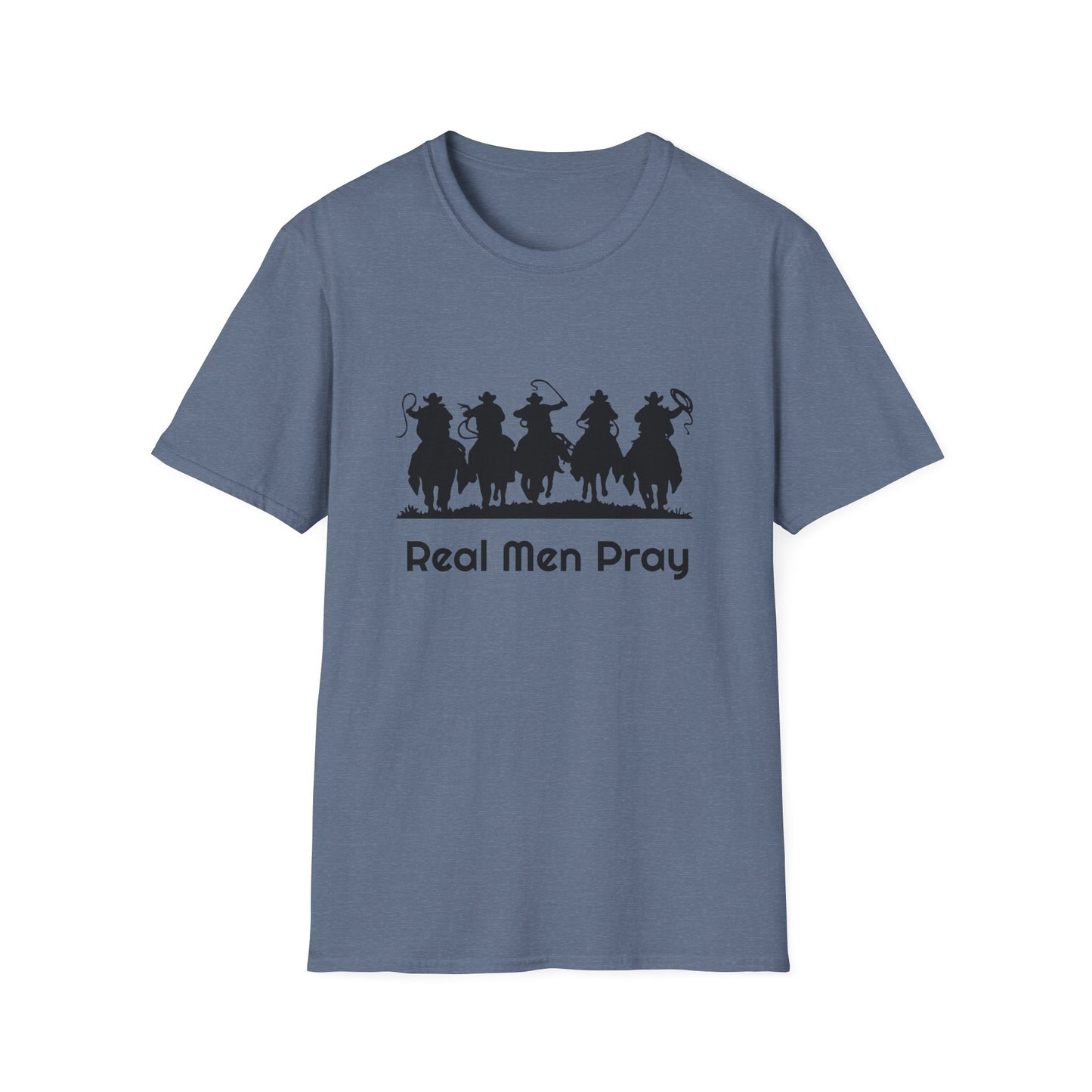 Real Men Pray - Cowboys - Unisex Softstyle T-Shirt