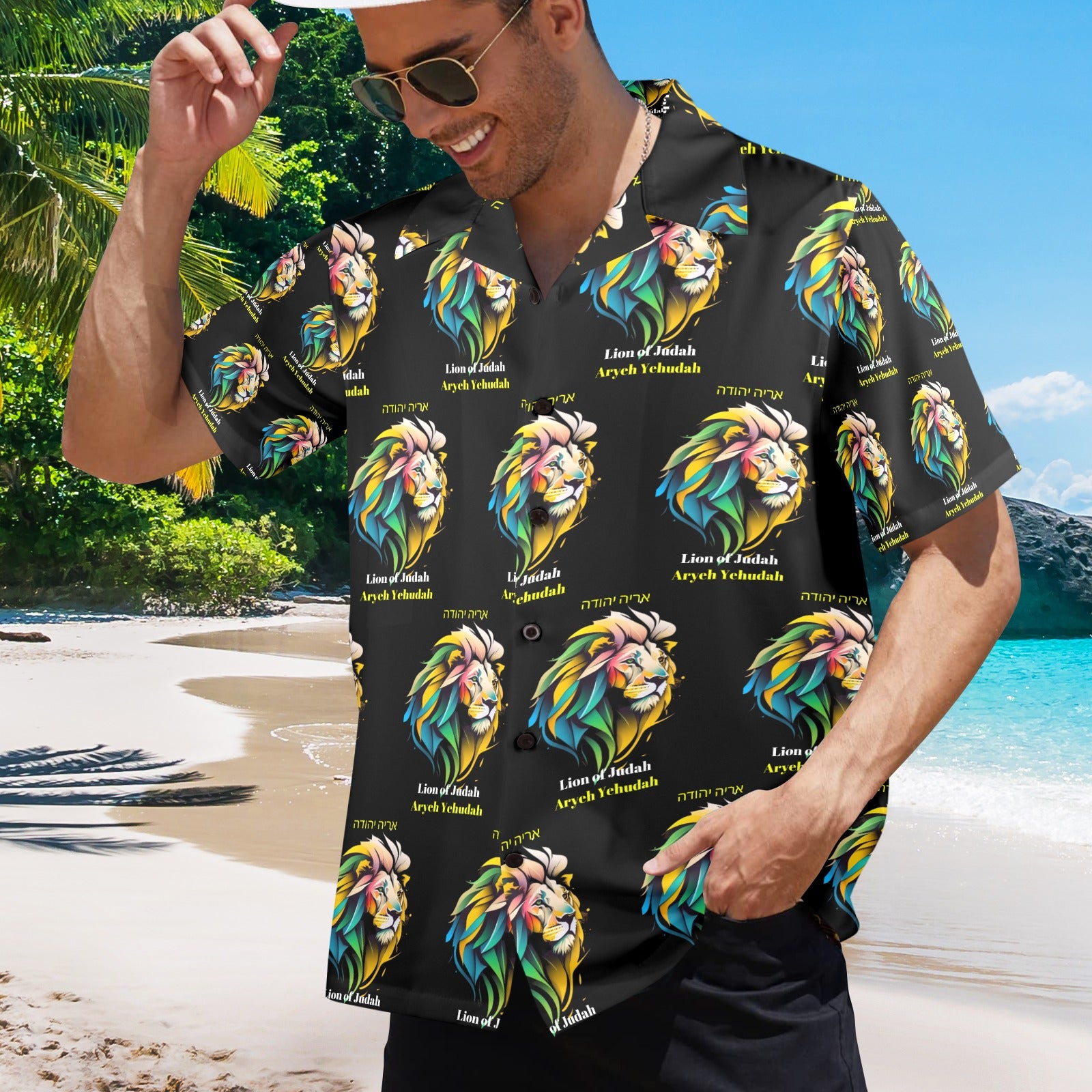 LION of Judah Men's All Over Print Shirt Made In USA Ships to USA Only