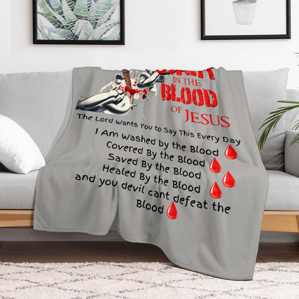 There's Power in the Blood of Jesus Custom super soft blanket Made in USA