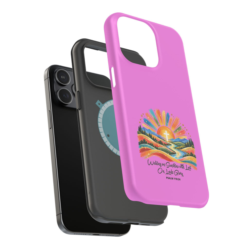 Magnetic Phone Case – “Walking on Sunshine with Lords Glory” Sunrise Design