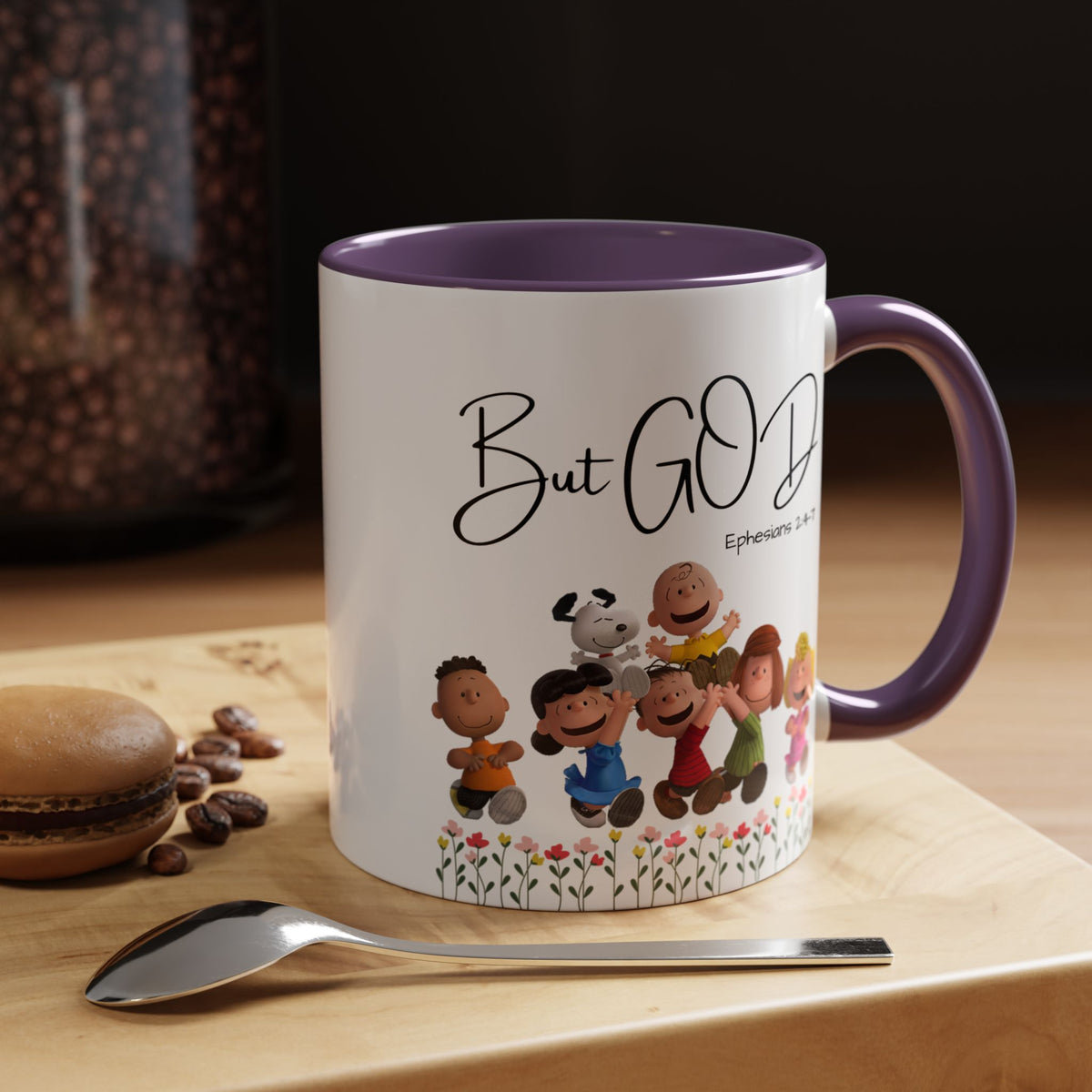 But God Scripture Coffee Mug — Genesis 50:20 Inspirational Heart Accent Mug (11/15oz)
