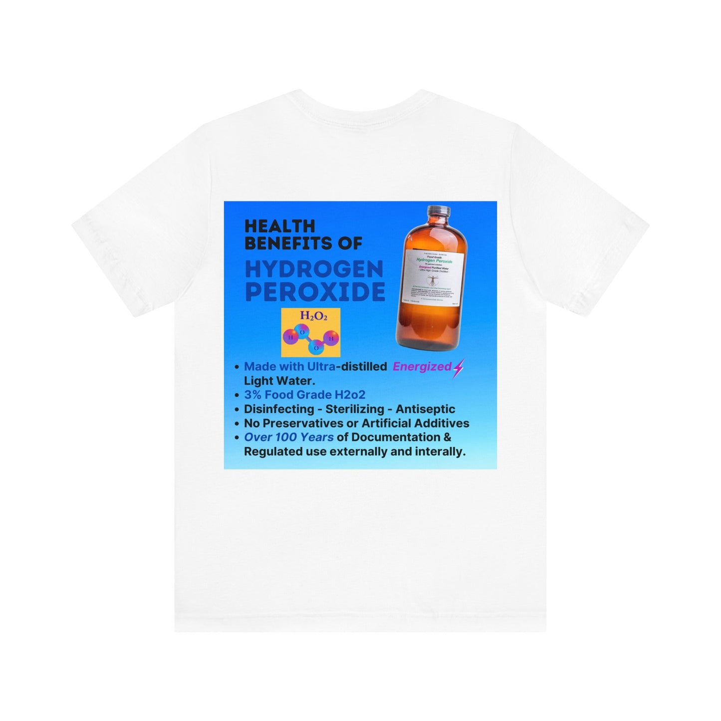 Hydrogen Peroxide Food Grade MySilverSolutions.com - Unisex Jersey Short Sleeve Tee