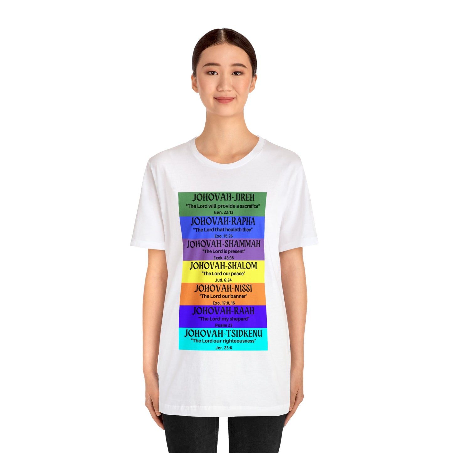 JEHOVAH's  names - Many Colors Unisex Jersey Short Sleeve Tee