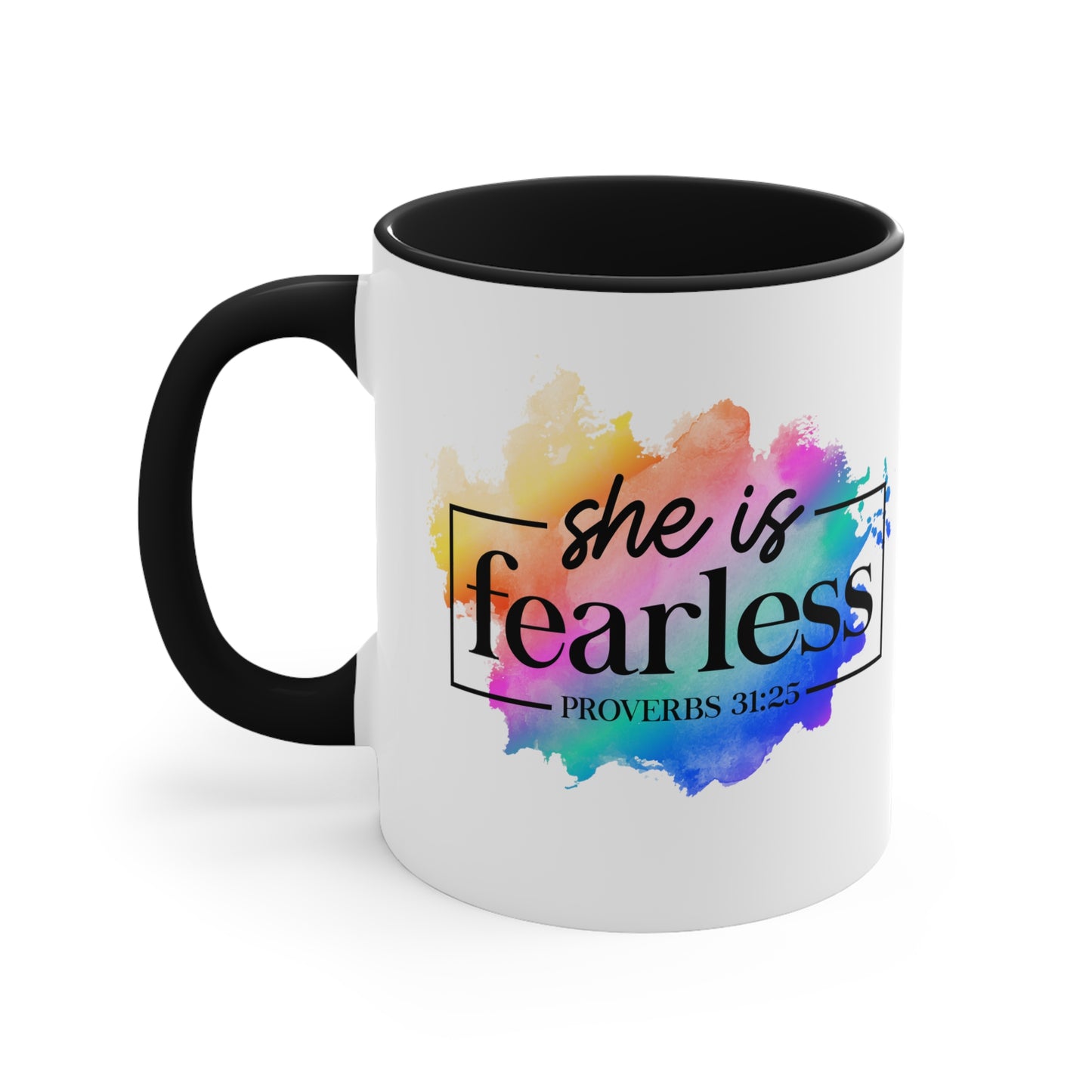 SHE IS FEARLESS - 5 Colors Accent Coffee Mug, 11oz