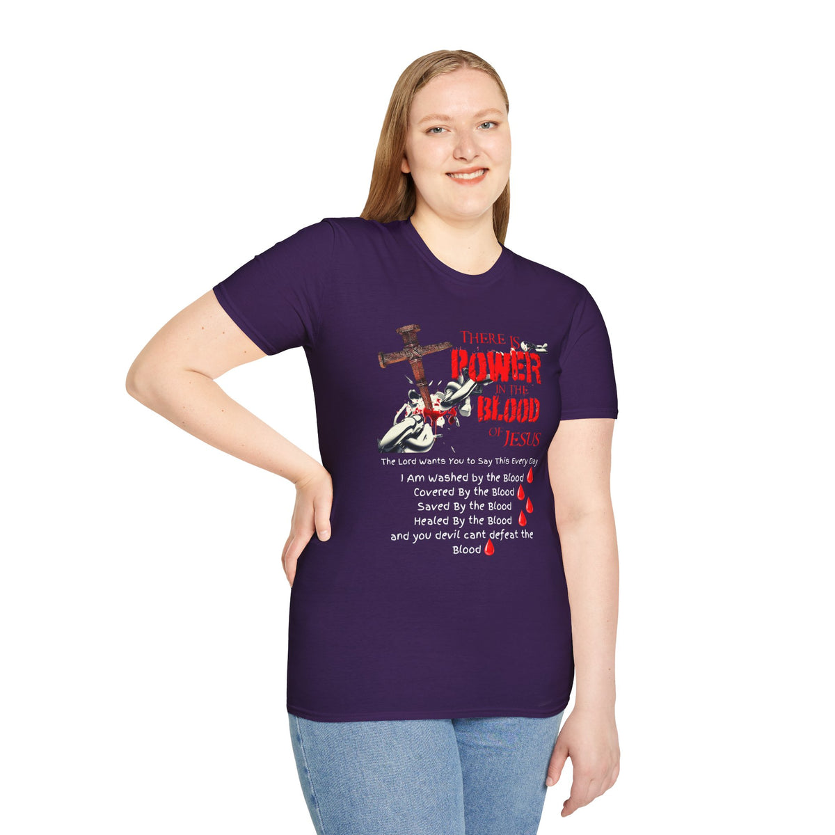 There's Power in the Blood of Jesus T-Shirt — Christian Cross Faith Shirt (Washed by the Blood)