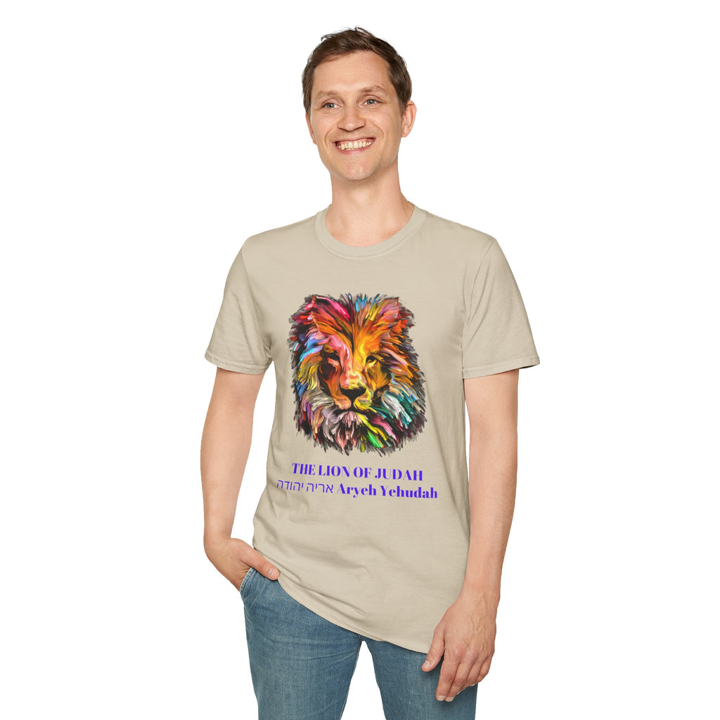 Lion of Judah Colorful Lion T-Shirt — "The Lion of Judah / Aryeh Yehudah" Graphic Tee
