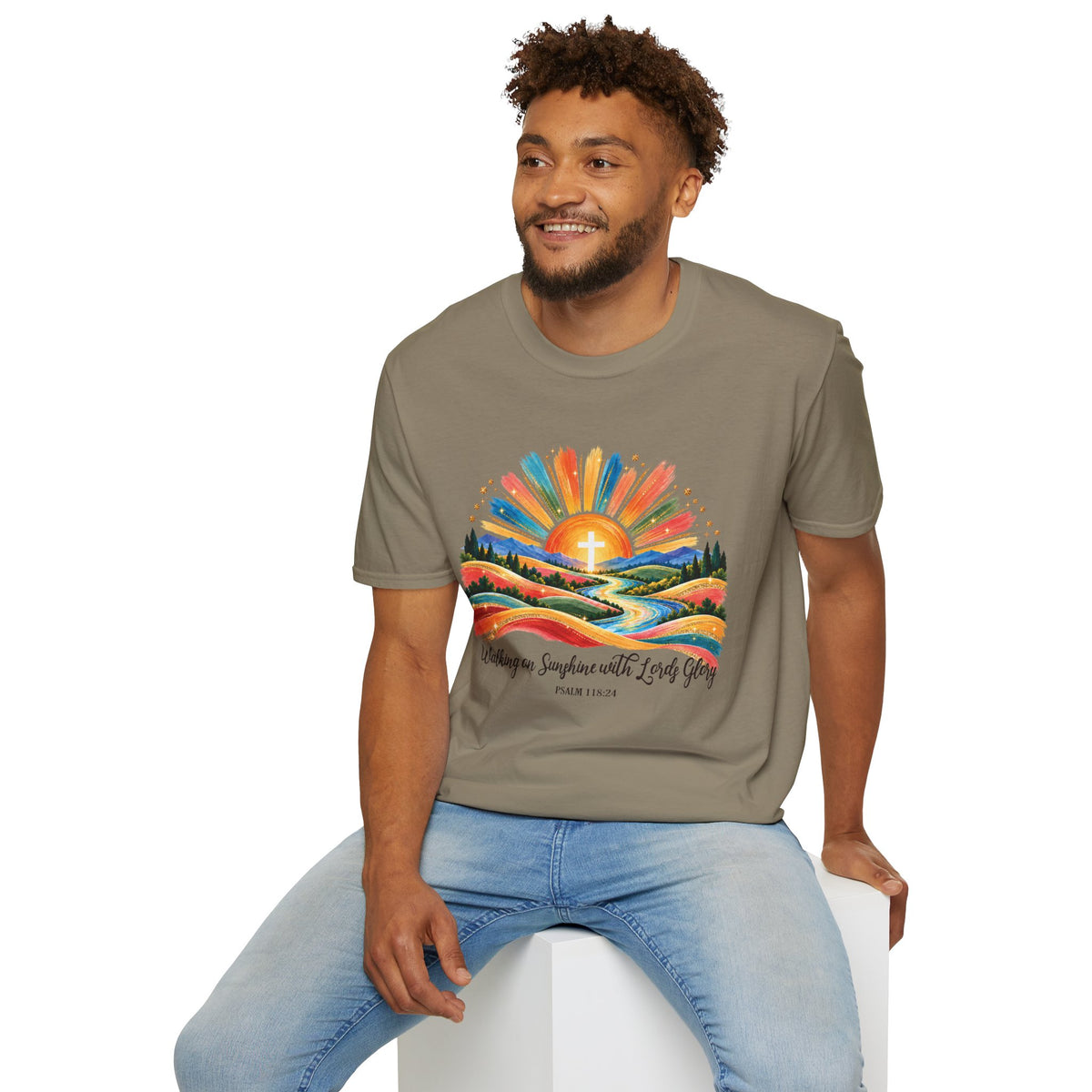 Walking On Sunshine with Lords Glory - with Lori Faith and Hope Christian Sunrise T-Shirt