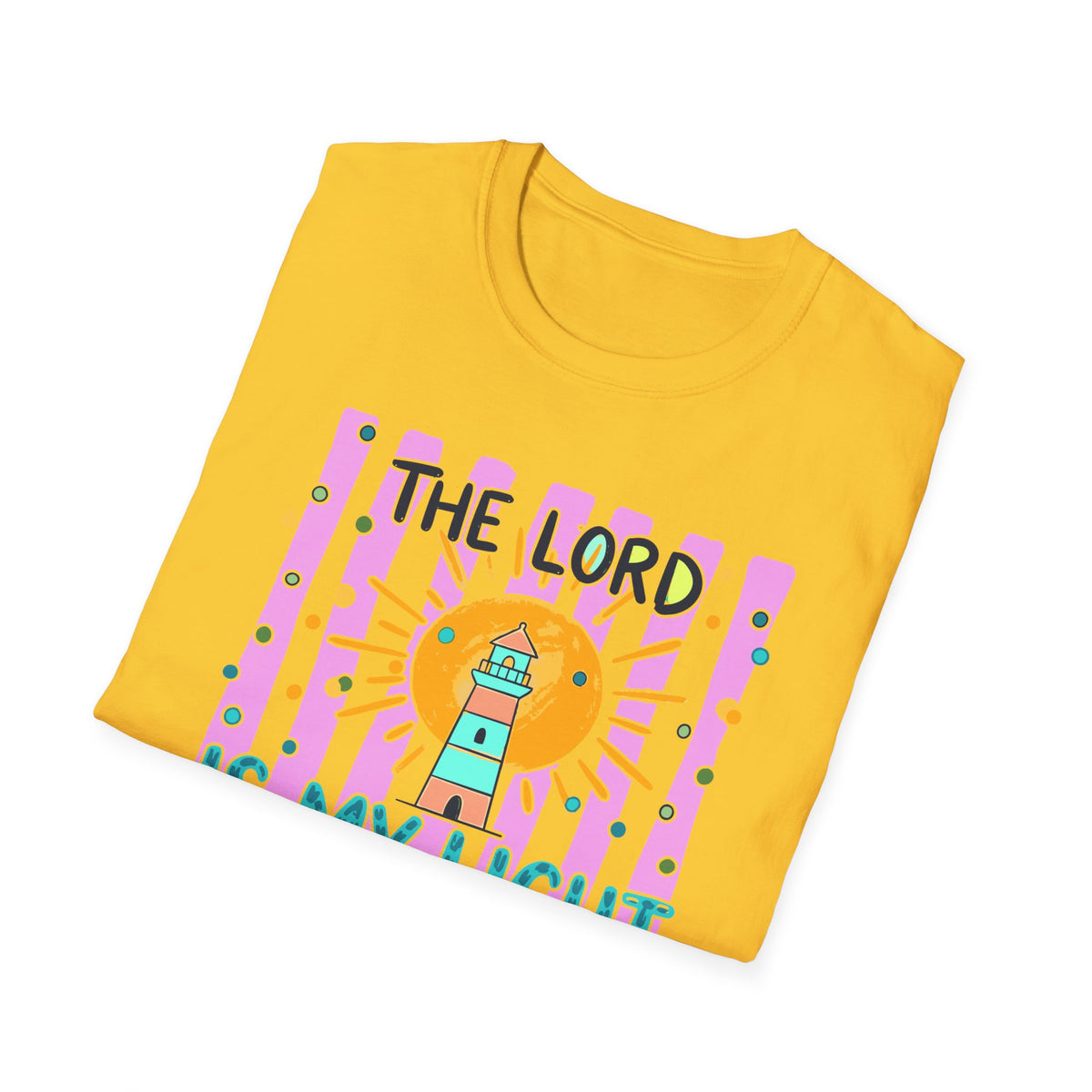 The Lord Is My Light Lighthouse Christian T-Shirt — Psalm 27:1  Inspirational Tee