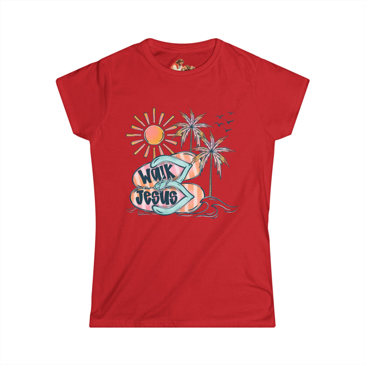 Walk By Faith surf design Tee | Palm Trees, Sun, Beach Vibes