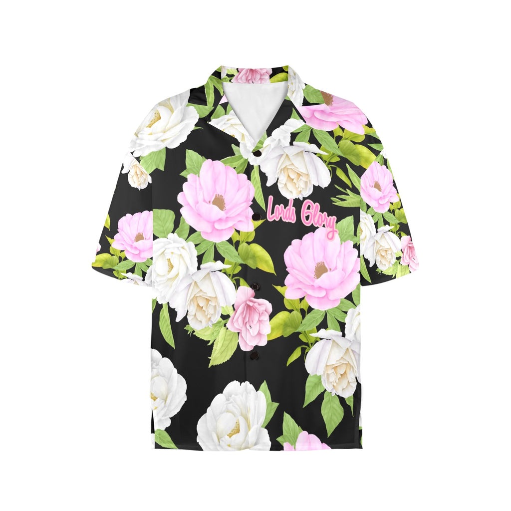 Lords Glory Gardenia's Flowers Women's All Over Print Hawaiian Shirt （Made in USA Ships to USA Only）