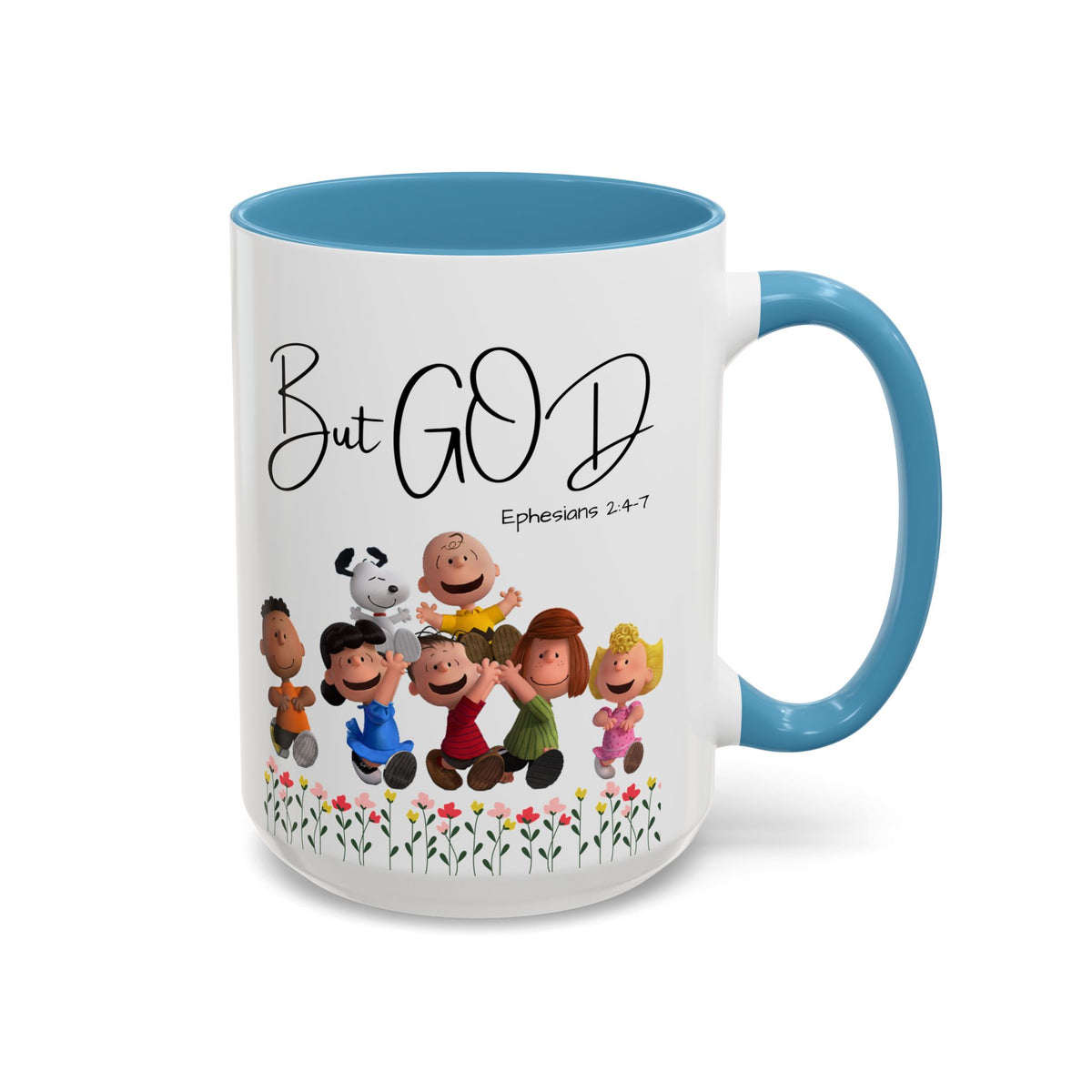But God Scripture Coffee Mug — Genesis 50:20 Inspirational Heart Accent Mug (11/15oz)