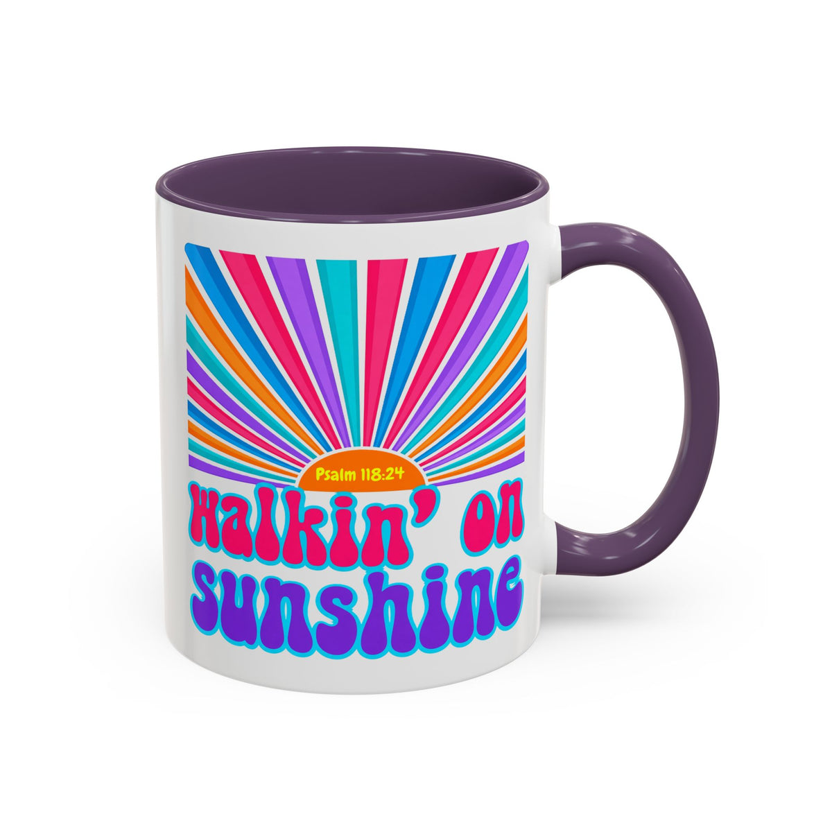 Coffee Mug — "Walkin' on Sunshine" Retro Psalm 118:24 Accent Mug