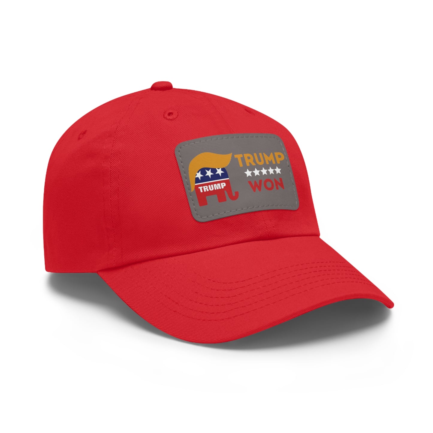 Trump Won Mom and Dad Hat with Leather Patch (Rectangle)