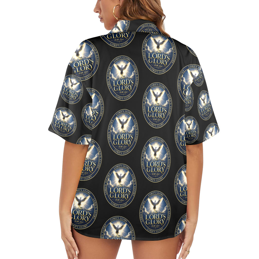 Lords Glory with Lori Women's All Over Print Hawaiian Shirt （Made in USA Ships to USA Only）