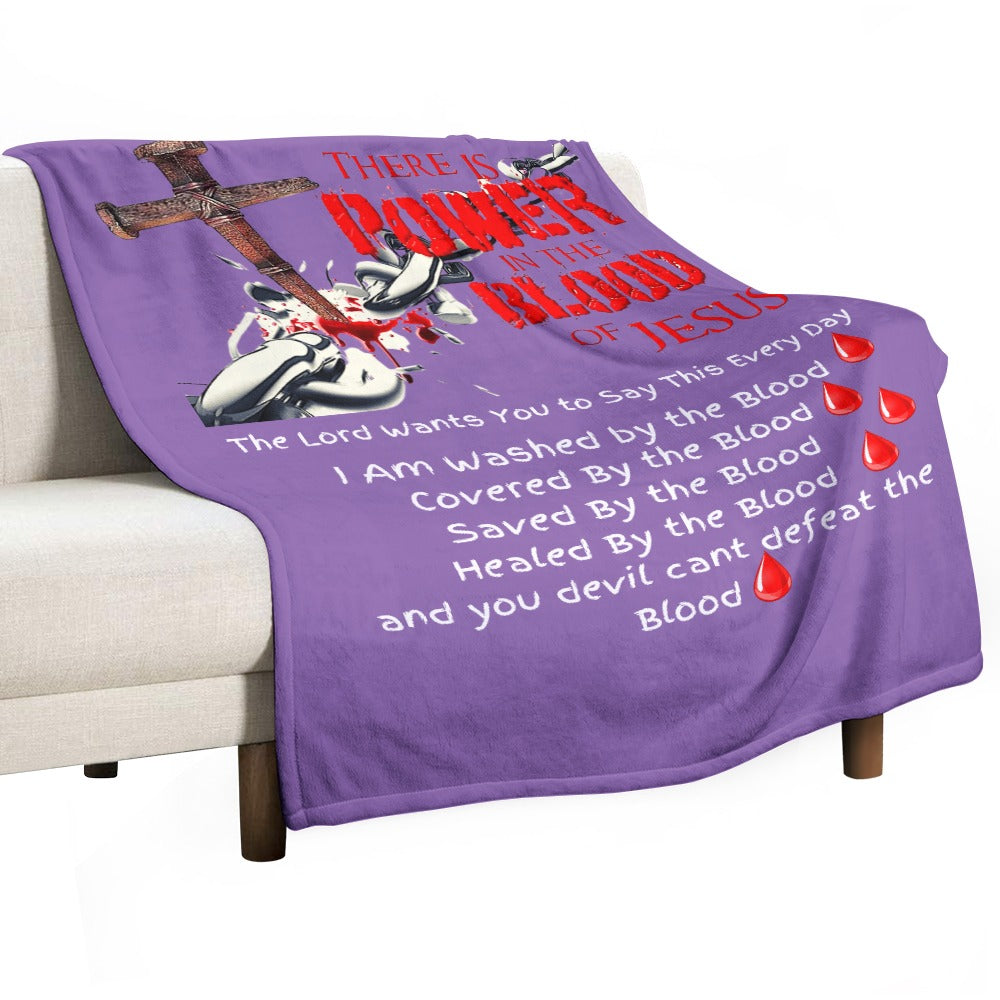 There's Power in the Blood of Jesus Custom super soft blanket Made in USA