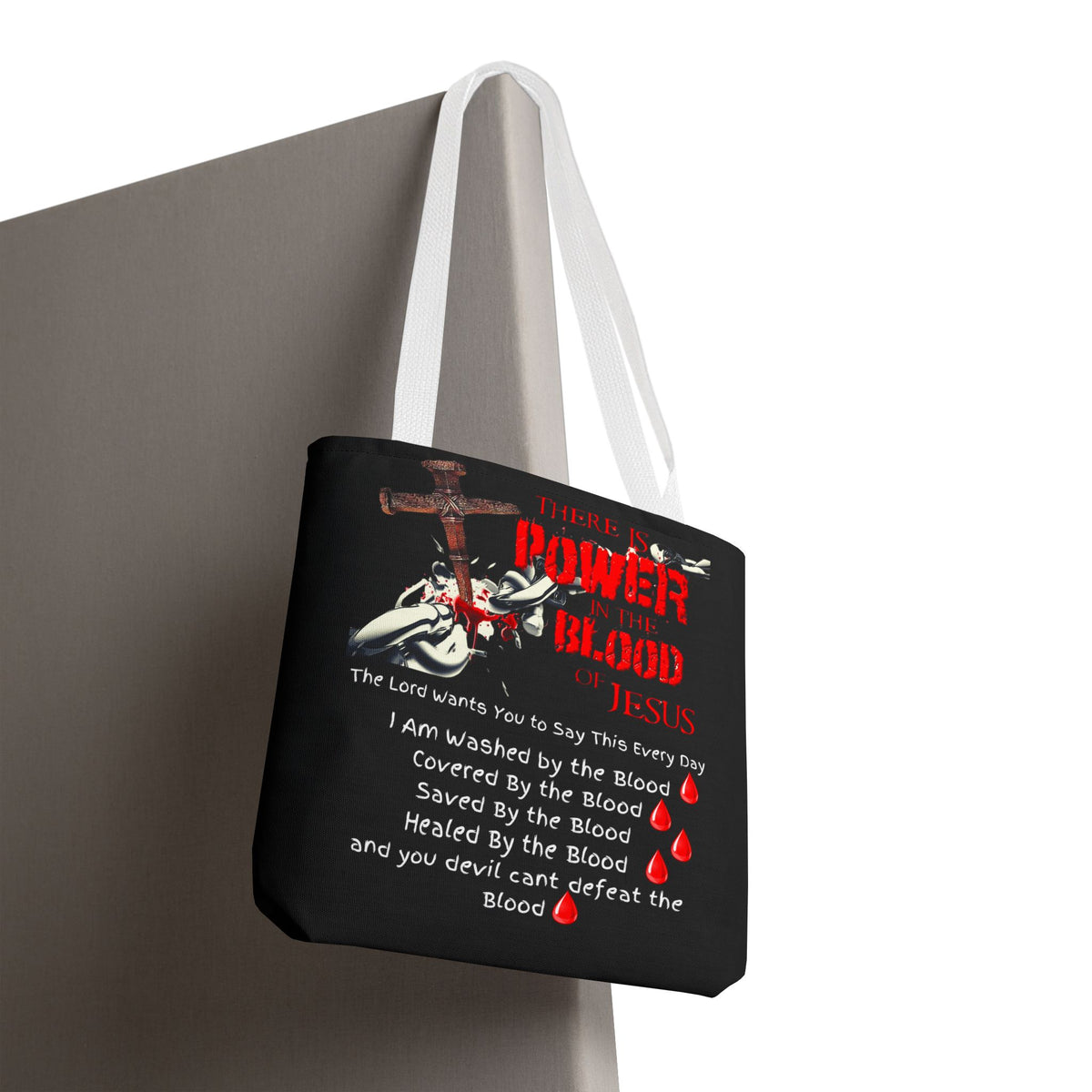 Tote — "The Power of the Blood of Jesus" Inspirational Christian Tote Bag
