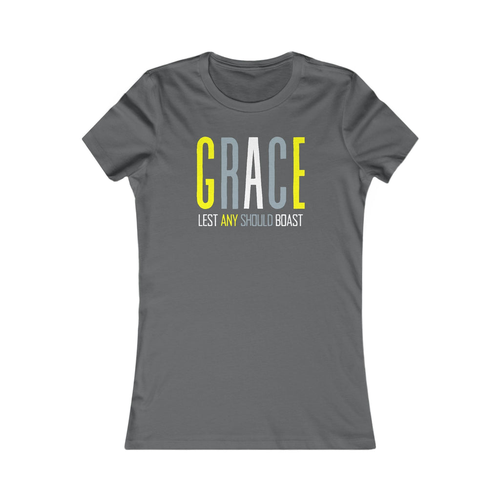 Grace Lest Any Should Boast Womens Tee Shirt, Christian Faith T-Shirt, Inspirational Graphic Top, Religious Womens Clothing,
