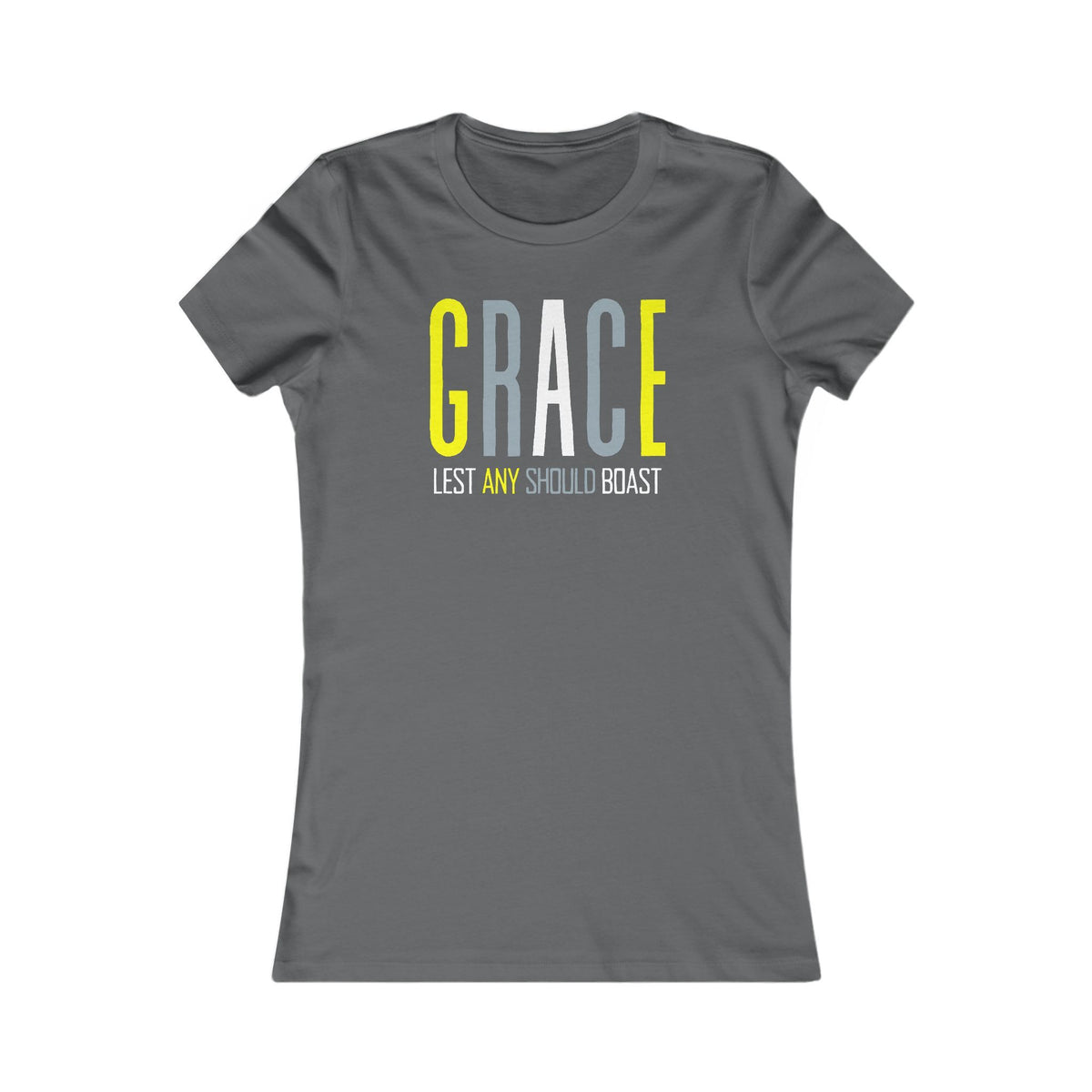 Grace Lest Any Should Boast Womens Tee Shirt, Christian Faith T-Shirt, Inspirational Graphic Top, Religious Womens Clothing,