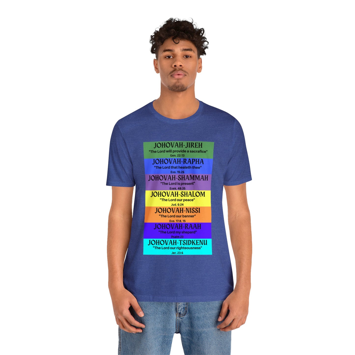 JEHOVAH's  names - Many Colors Unisex Jersey Short Sleeve Tee