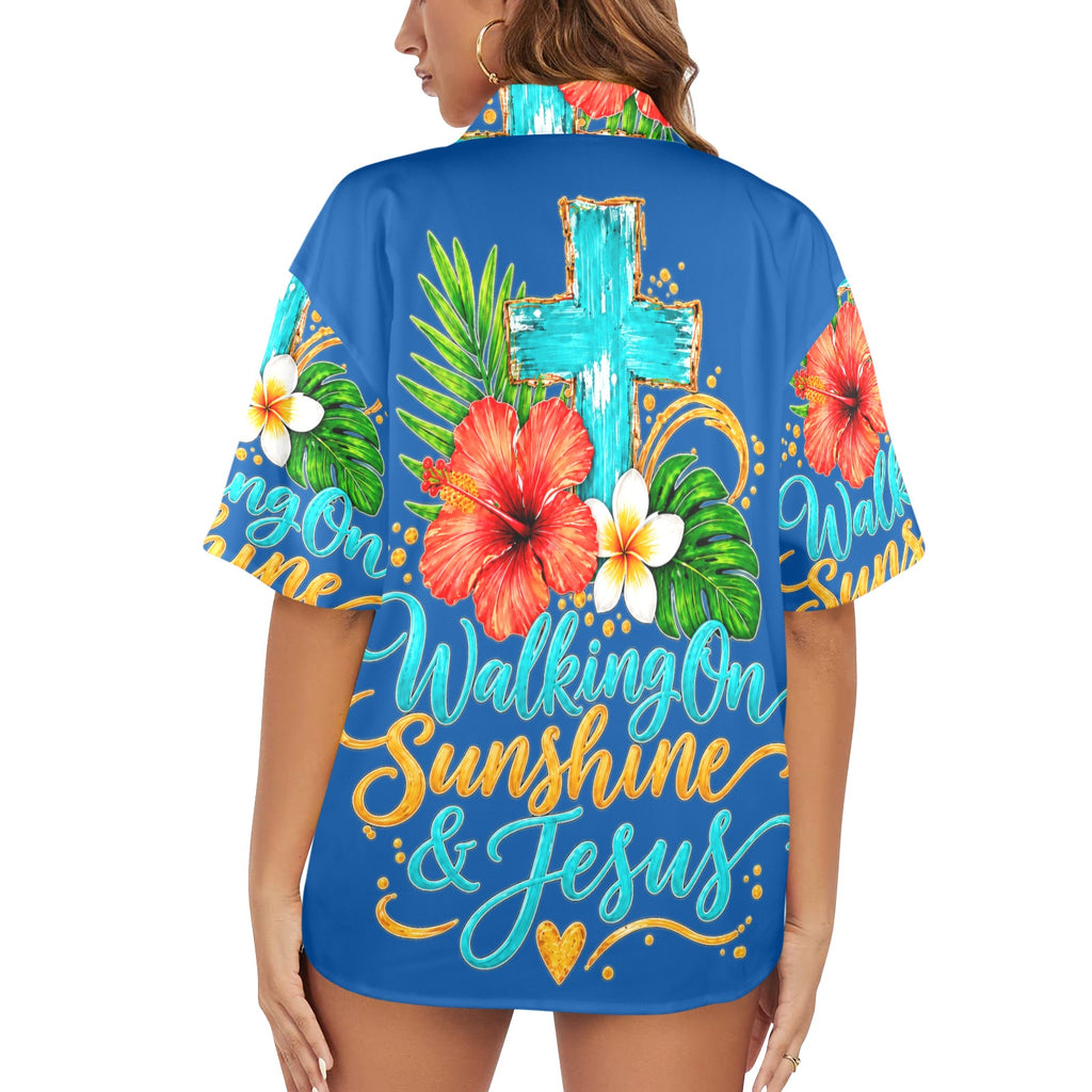Women's All Over Print Hawaiian Shirt （Made in USA，Ships to USA Only）