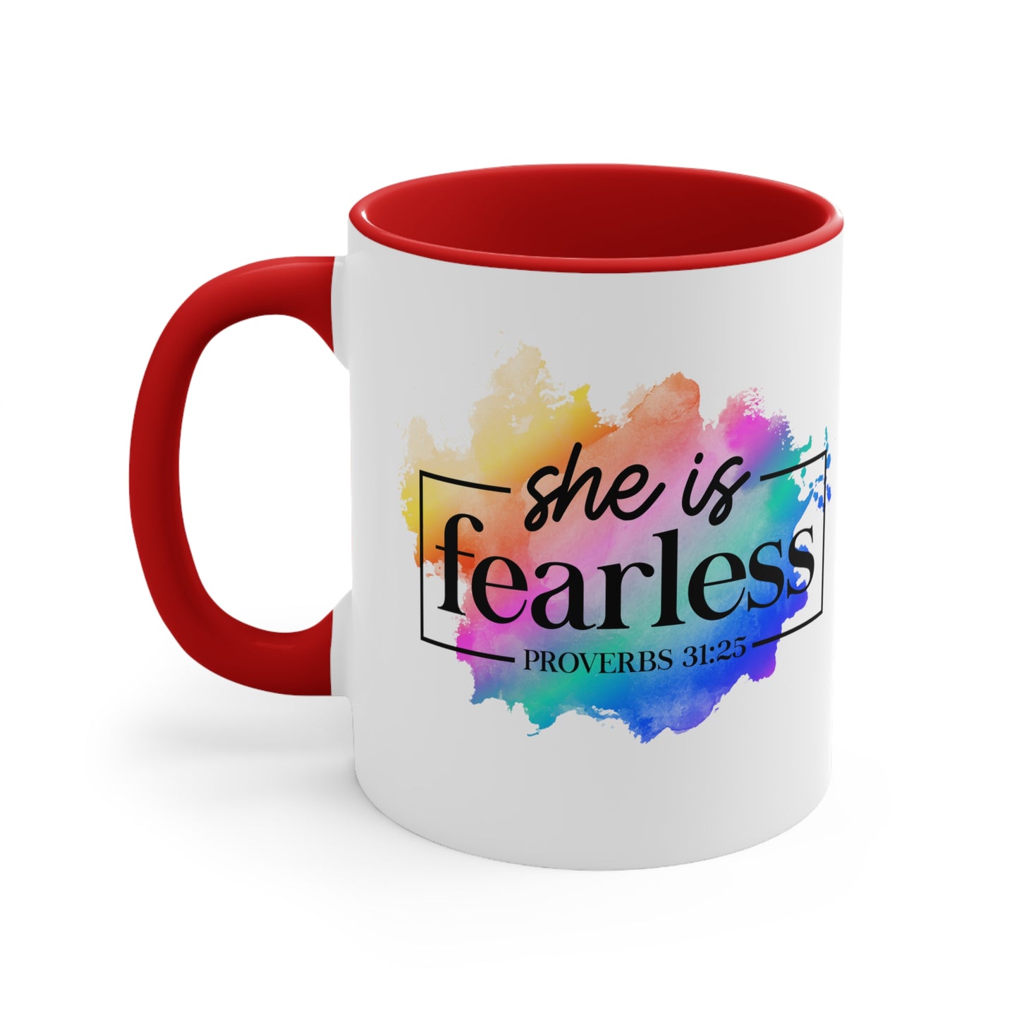 SHE IS FEARLESS - 5 Colors Accent Coffee Mug, 11oz